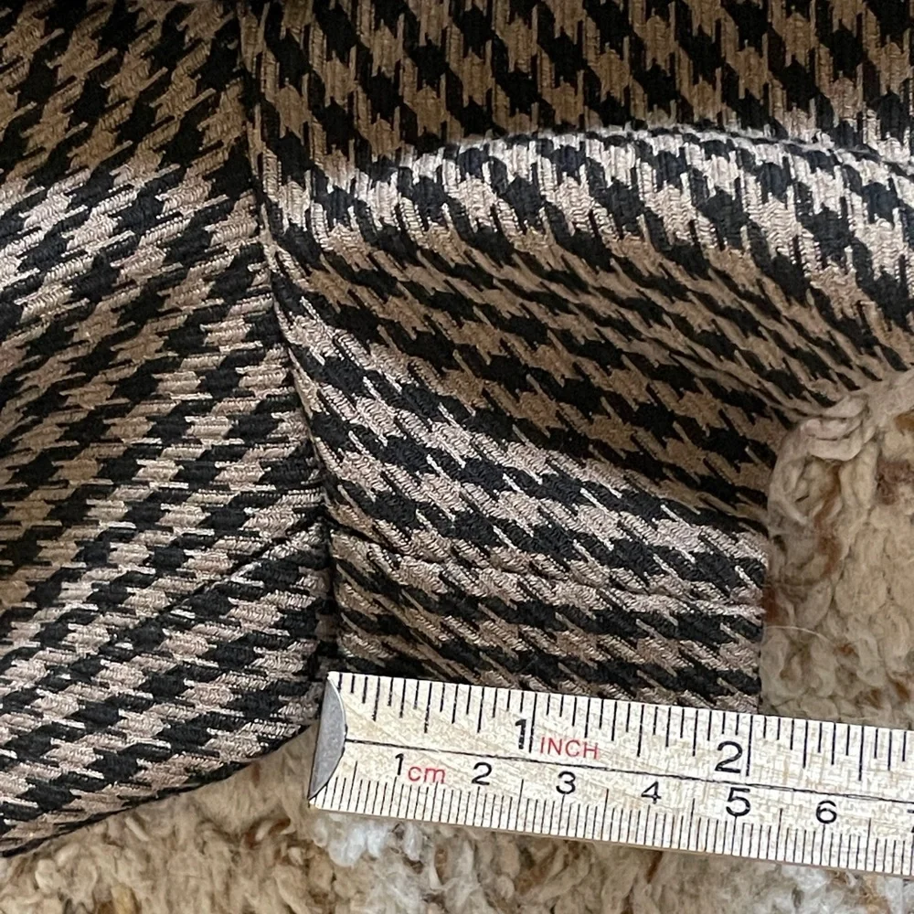 Zara Brown Houndstooth High Waist Tailored Skort Preppy Chic Academia Medium - Picture 8 of 11